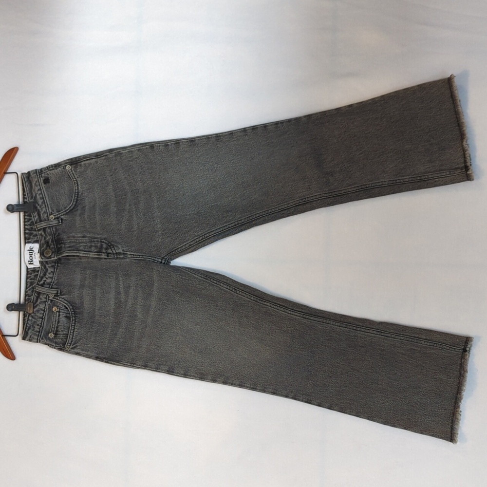 Rouje Paris Opera Raw Hem Gray High Waist Jeans 27